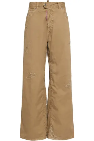 Dsquared2 9 To 5 Cotton Twill Wide Pants