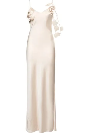 Self-Portrait Satin Flower Maxi Dress