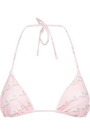 VERSACE Foulard Print Triangle Bikini Top