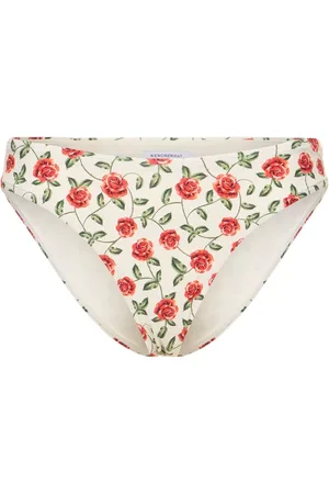 WeWoreWhat Rose Printed Scoop Bikini Bottoms