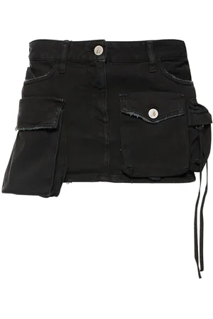 The Attico Fern Denim Cargo Mini Skirt
