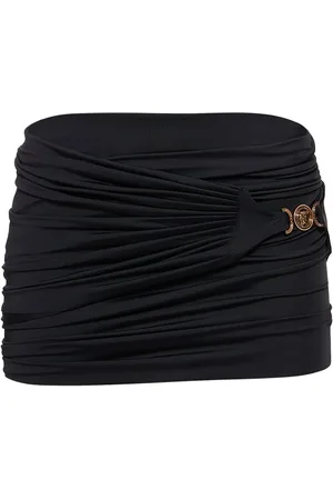 VERSACE Jersey Mini Skirt W/metal Logo