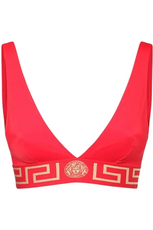VERSACE Triangle Bikini Top W/ Greek Motif