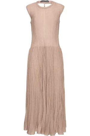 ANDREADAMO Rib Knit Viscose Blend Flared Midi Dress