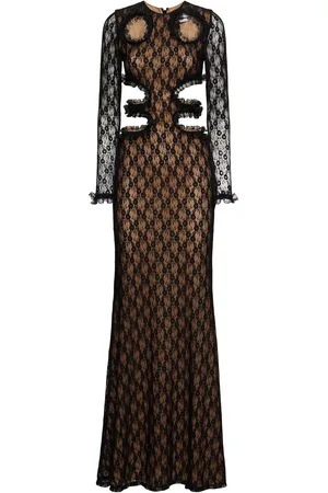 Self-Portrait C.kane Cut Out Lace Maxi Dress