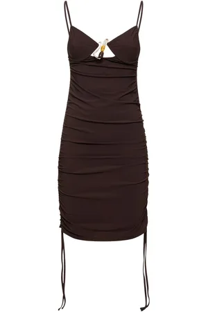 CHRISTOPHER ESBER Nebular Ruched Mini Dress W/ Drawstring