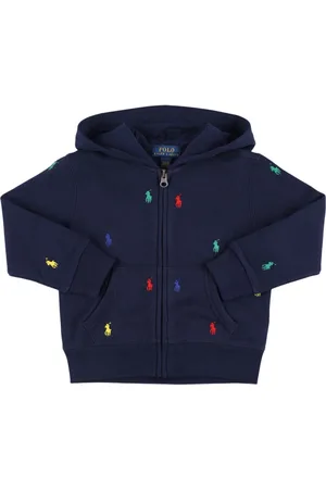 Ralph Lauren Logo Embroidered Cotton Blend Sweatshirt