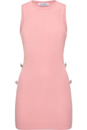 Mach & Mach Embellished Stretch Knit Mini Dress