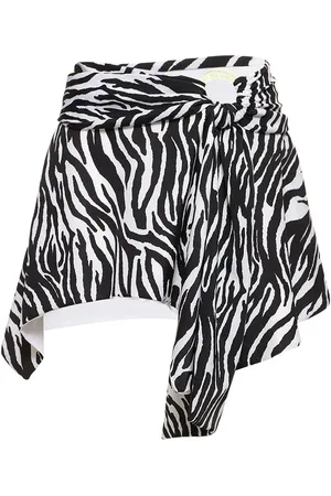The Attico Zebra Printed Mini Skirt W/ Ring