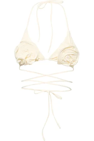 MAGDA BUTRYM 3d Flower Triangle Tech Bikini Top
