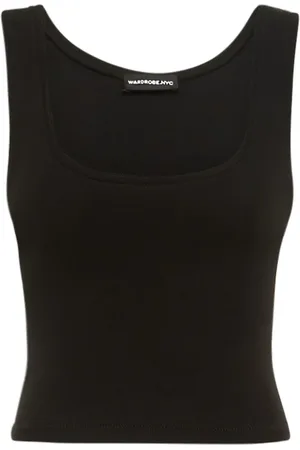 WARDROBE.NYC Scoop Neck Stretch Cotton Tank Top