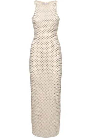 Self-Portrait Embellished Mesh Long Dress