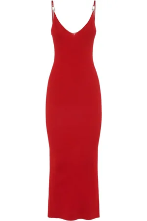 VERSACE Stretch Viscose Knit Midi Dress