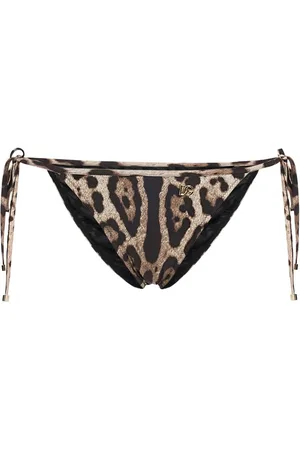Dolce & Gabbana Leopard Print Jersey Bikini Bottoms
