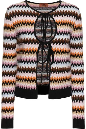 Missoni Striped Wool Knit Self-tie Cardigan