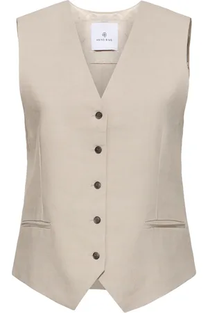 ANINE BING Lena Linen Blend Vest