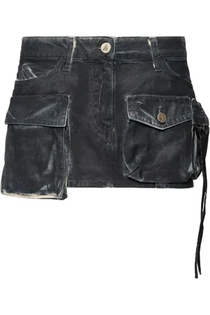 The Attico Mat Coated Canvas Mini Skirt