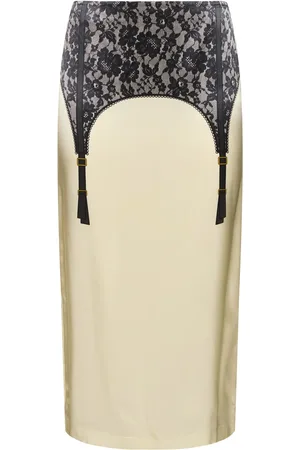 Moschino Printed Viscose Satin Midi Skirt