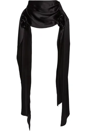 MAGDA BUTRYM Taffeta Draped Mini Skirt W/ Rose