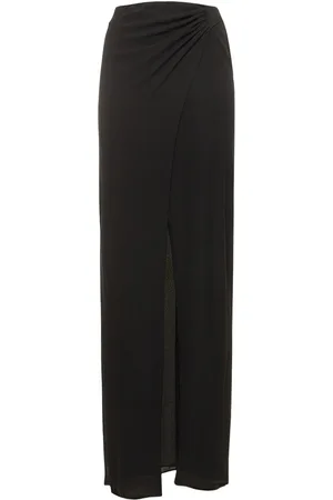 The Andamane Phoebe Stretch Silk Midi Wrap Skirt