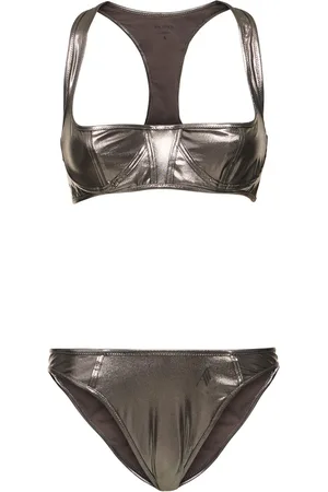 The Attico Metallic Lycra Balconette Bikini Set