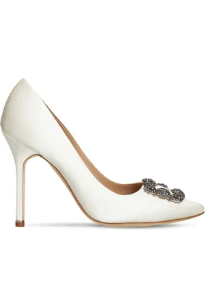 Manolo Blahnik 105mm Hangisi Satin Pumps