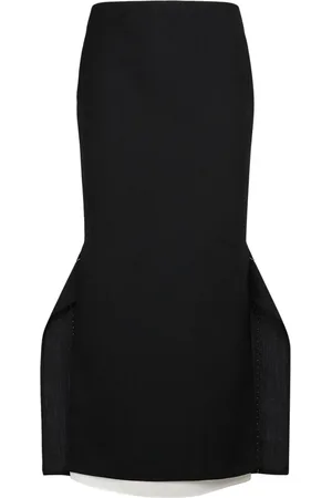 The Row Patillon Asymmetric Wool Midi Skirt