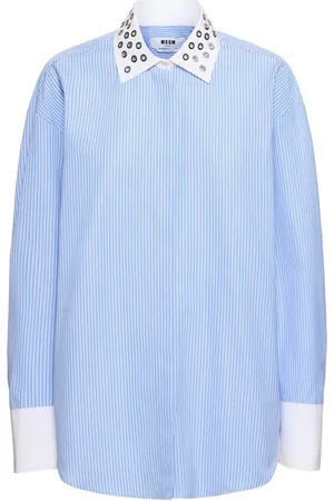 Msgm Cotton Poplin Embellished Shirt