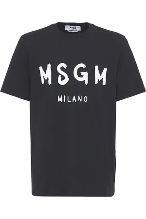 Msgm Logo Print Cotton Jersey T-shirt