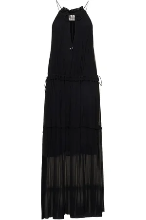 Marant Etoile Alita Wavy Chiffon Ruffled Long Dress