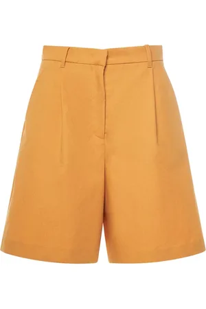 Max Mara Ecuba Cotton & Linen Canvas Shorts