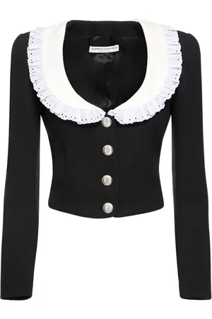 Alessandra Rich Tweed Bouclé Jacket W/ Collar
