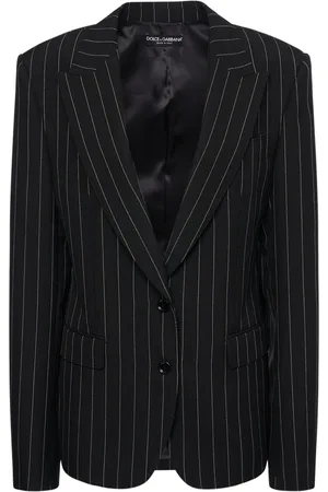 Dolce & Gabbana Striped Wool Single Breasted Blazer