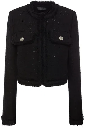 VERSACE Cotton Blend Tweed Jacket
