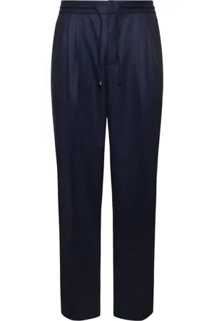 Brunello Cucinelli Wool Flannel Jogger Pants