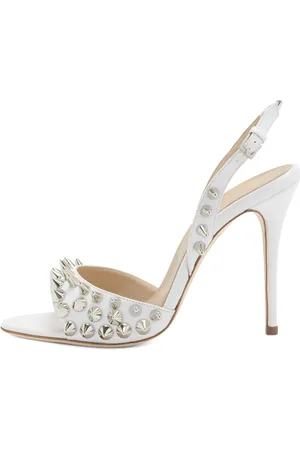 Alessandra Rich 100mm Leather Sandals W/ Spikes