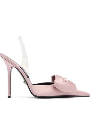 VERSACE 110mm Satin Slingback Heels