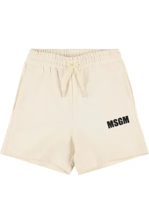Msgm Logo Cotton Sweat Shorts