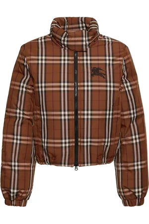 Burberry Eype Check Nylon Down Bomber Jacket