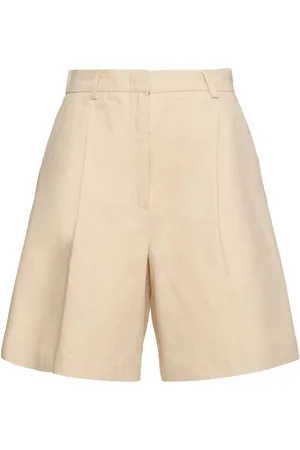 Max Mara Ecuba Cotton & Linen Canvas Shorts