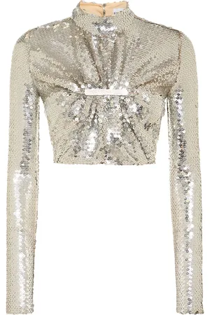 Paco rabanne Lvr Exclusive Sequined Jersey Crop Top