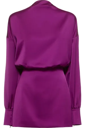 The Andamane Sylvia Long Sleeve Satin Mini Dress