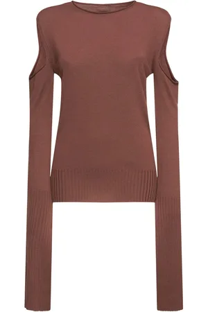 Rick Owens Long Sleeve Wool Knit Top W/cutouts