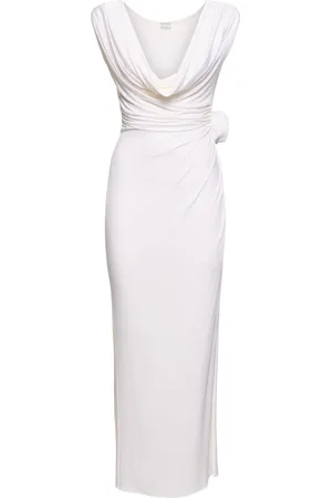 MAGDA BUTRYM Jersey Long Dress W/ Rose