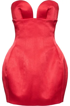 Monot Corseted Satin Mini Dress