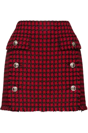 VERSACE Wool Blend Tweed Mini Skirt