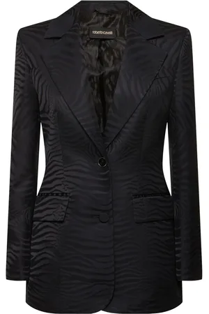 Roberto Cavalli Zebra Jacquard Single Breast Blazer
