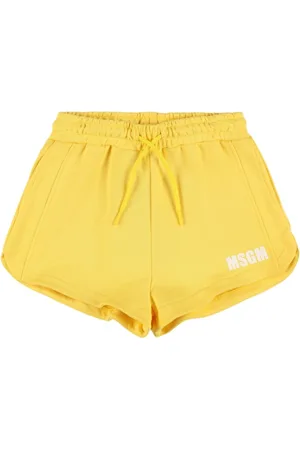 Msgm Printed Logo Cotton Sweat Shorts