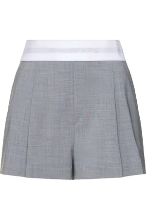 Alexander Wang High Waisted Pleated Wool Shorts