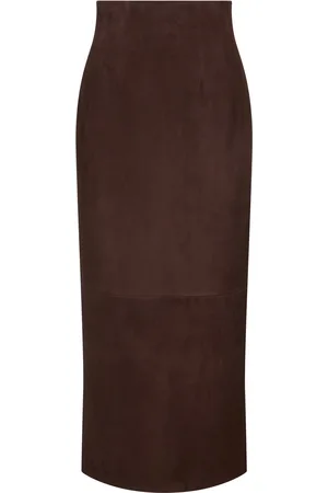 Khaite Loxley Leather Long Skirt